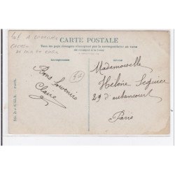 LOIR ET CHER : à localiser, cachet du loir et cher, attelage en fleurs avec personnages - très bon état