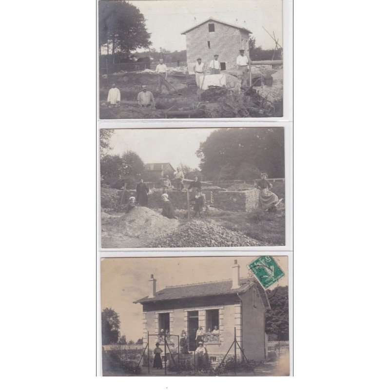 SULLY-sur-LOIRE : 3 CPA, scènes de travail, construction d'une maison*? - très bon état