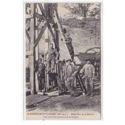 St-PIERRE-MONTLIMART : mines d'or de la belliere, type d'ouvriers mineurs (puy-st-georges) - très bon état