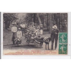 WASSY : fete des fleurs 4 juillet 1906 2e série fantaisies1er prix d'originalité 17e prix voiture à chien- très bon état