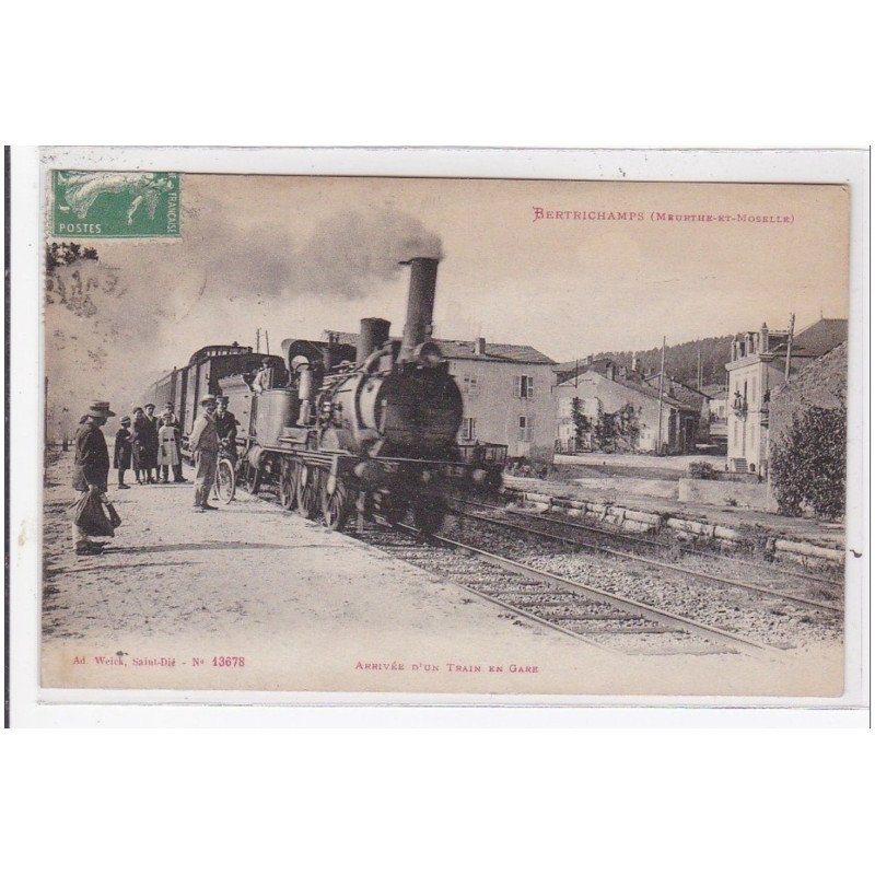 BERTRICHAMPS : arrivée d'un train en gare - très bon état