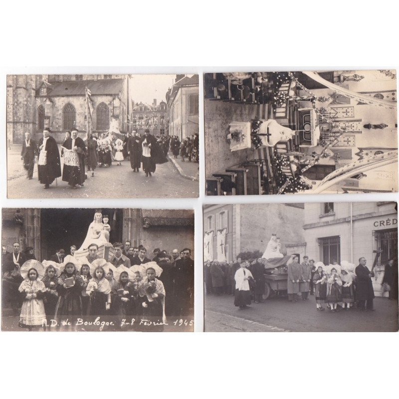 BOULOGNE-sur-MER : 4 CPA, procession - très bon état