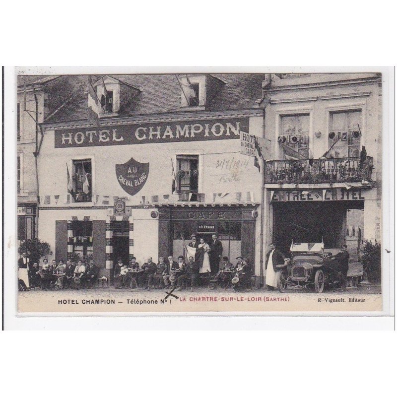 LA CHARTRE-sur-le-LOIR : hôtel champion, telephone n°1 - très bon état