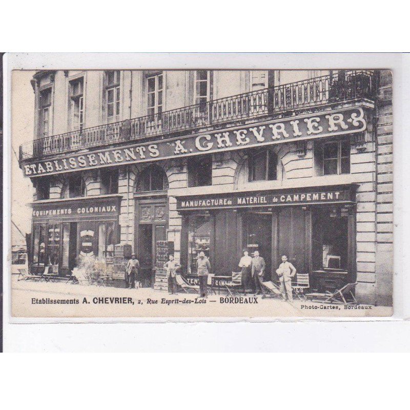 BORDEAUX: établissement A. Chevrier, manufacture matériel de campement - état
