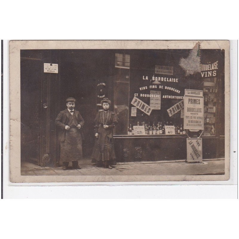 PARIS : 56 rue de seine, la bordelaise, vins fins de bordeaux et bourgogne authentique - état