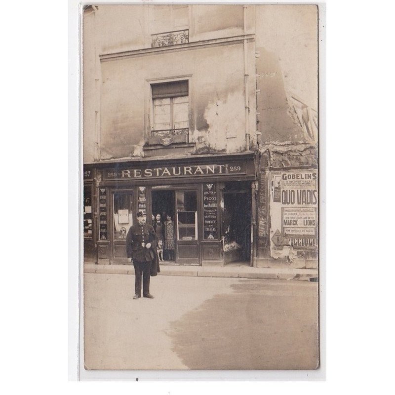 PARIS : restaurant, affiche publicitaire gobelins quo vadis - très bon état