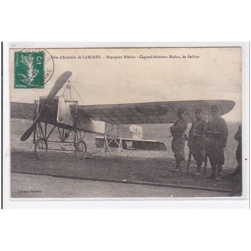 LANGRES : AVIATION - caporal-aviateur Madon à BELFORT - très bon état