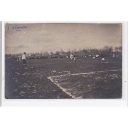 LANGRES : CARTE PHOTO D'UN MATCH DE FOOTBALL AU STADE DE LANGRES EN 1915 - très bon état