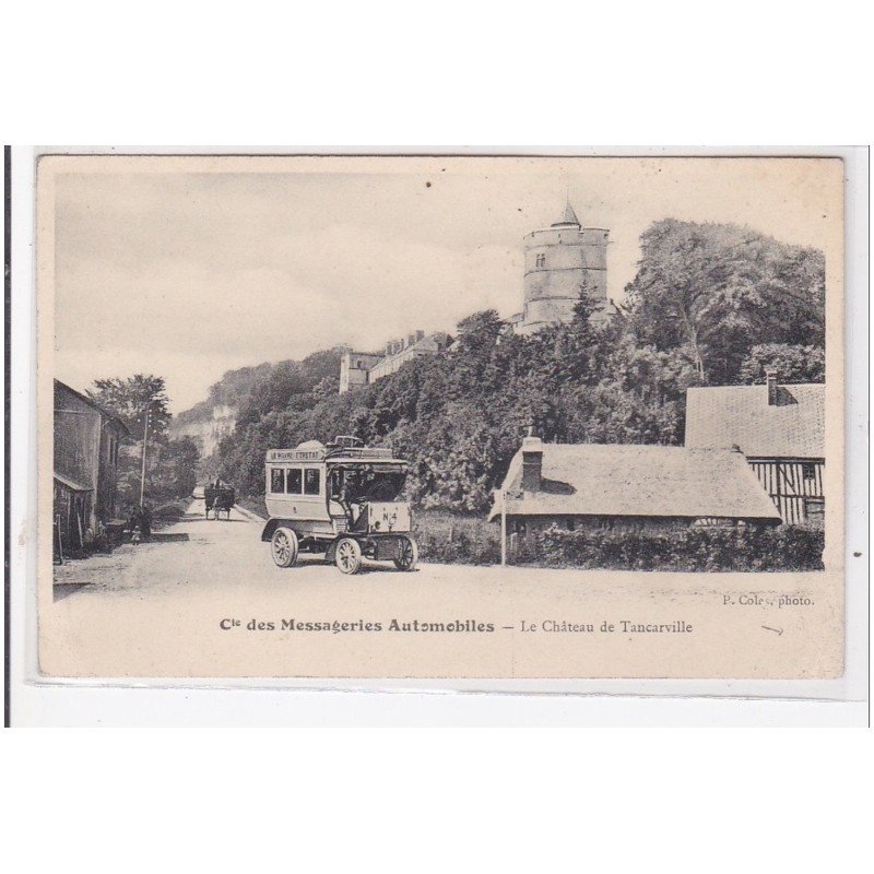 Compagnie des Messageries automobiles - le chateau de Tancarville (autobus) - bon état (manque de papier au recto)