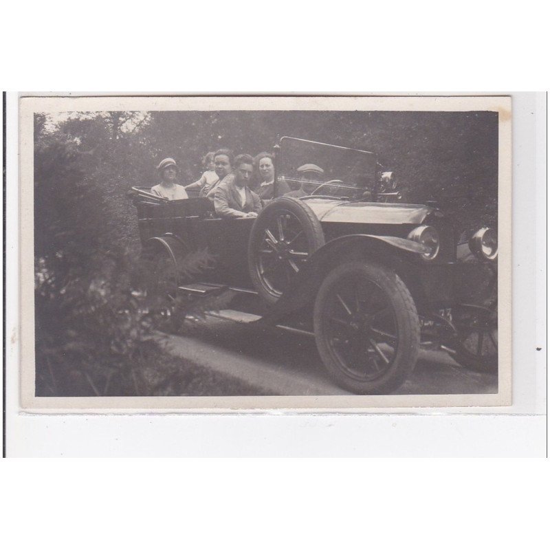 Carte photo d'une automobile en forêt de MACHY en 1925 - très bon état