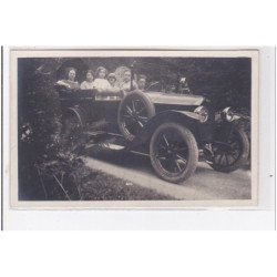 Carte photo d'une automobile en forêt de MACHY en 1925 (second cliché différent)- très bon état