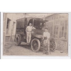 PARIS : carte photo d'un camion de livraison -  état (un coin plié)