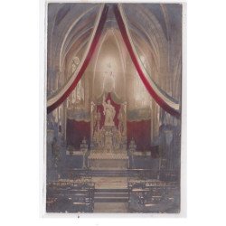 MANTES SUR SEINE : carte photo de la statue de Jeanne d'Arc en 1924 (église) - très bon état