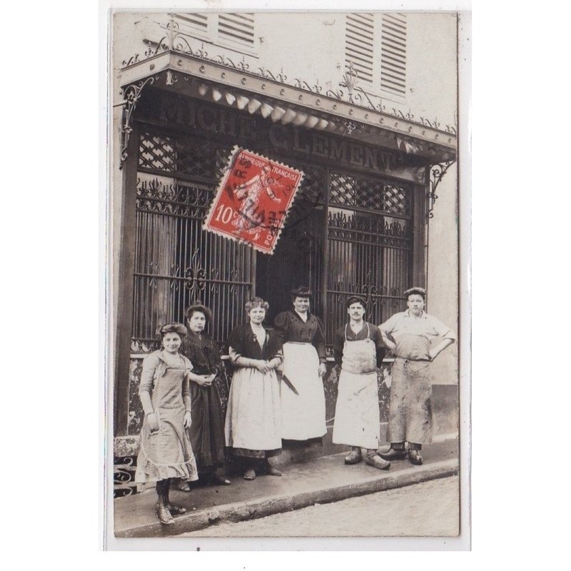 CHATEL SUR MOSELLE : carte photo de la boucherie MICHE CLEMENT - très bon état