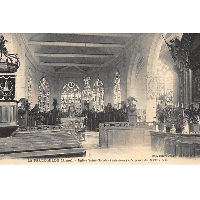 LA FERTE-MILON : eglise st-nicolas, vitraux du XVIe siecle - tres bon etat