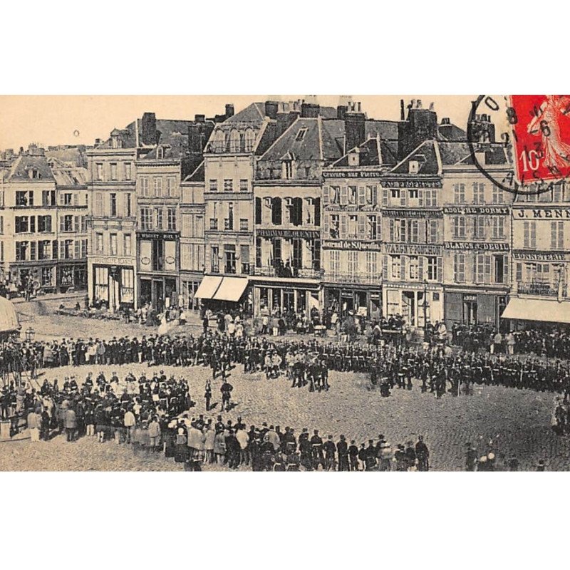 SAINT-QUENTIN : les prussiens sur la grand'place en 1871 - etat