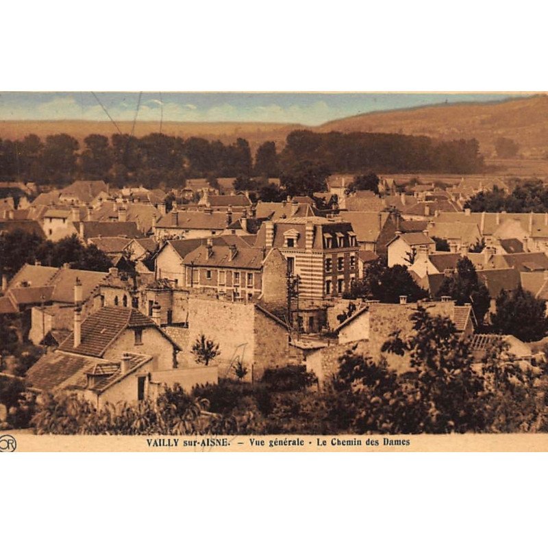 VAILLY-sur-AISNE : vue generale le chemin des dames - tres bon etat