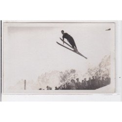 CHAMONIX : carte photo du concours de skis sur le tremplin olympique en 1934 (champion norvégien ULLAN) - très bon état