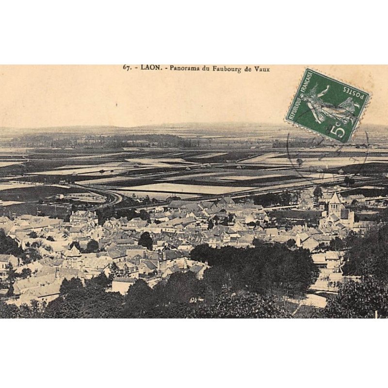 LAON : panorama du faubourg de vaux - etat