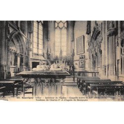 SOUVIGNY : interieur de l'eglise chapelle neuve du XVe siecle tombeau de charles 1er - tres bon etat