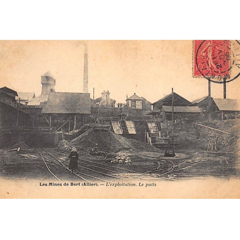 LES MINES DE BERT : l'exploitation, le puits - tres bon etat