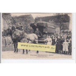 PUITS : Ferdinand BRIGANDAT, épicier et sont attelage (rarissime) - bon état (un petit pli d'angle)
