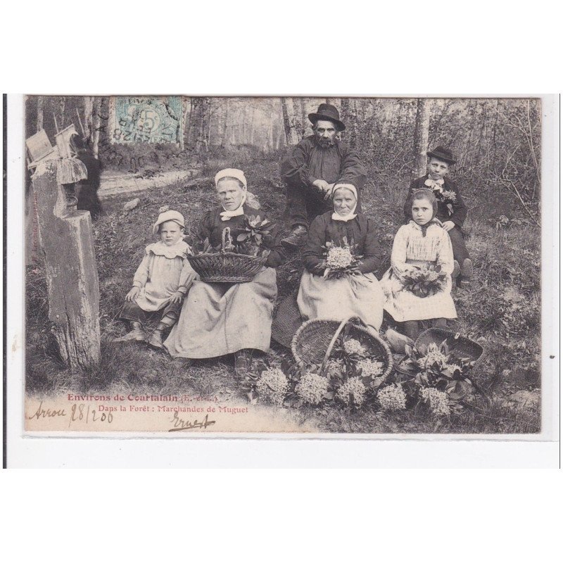 env. COURTALAIN : dans la foret : marchandes de muguet - tres bon etat