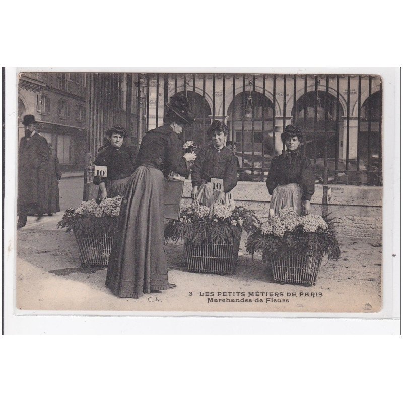 LES PETITS METIERS DE PARIS : marchandes de fleurs (éditeur MALCUIT) - bon état (coins arrondis légèrement)