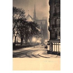 Albert MONIER : paris neige rue du cloitre-notre-dame - tres bon etat