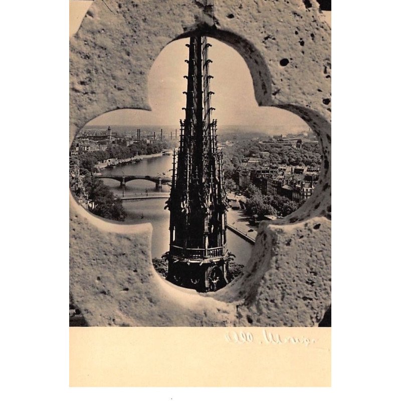 Albert MONIER : paris la seine et la fleche de notre-dame - tres bon etat