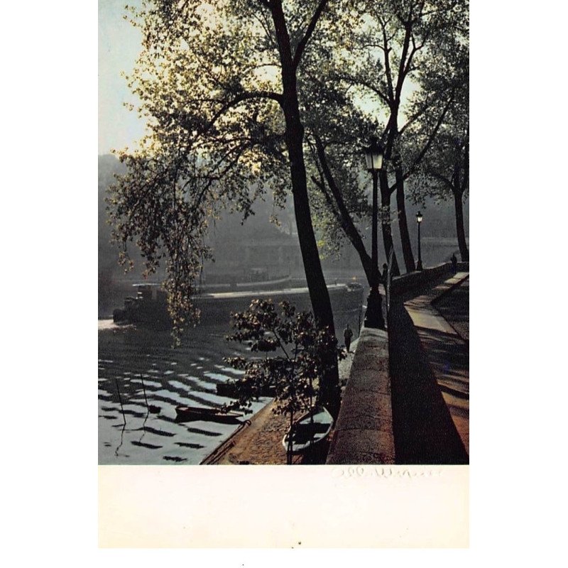 Albert MONIER : paris la seine au quai d'anjou - tres bon etat