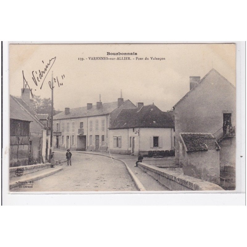 VARENNES-sur-ALLIER : pont du valencon, autographe vedrines, aviation - tres bon etat