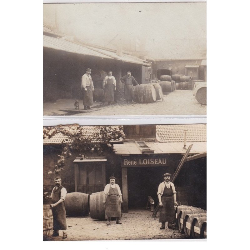 CHARENTON : rené loiseau, barrils, personnages, 2 CPA - tres bon etat