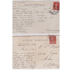 CHARENTON : rené loiseau, barrils, personnages, 2 CPA - tres bon etat