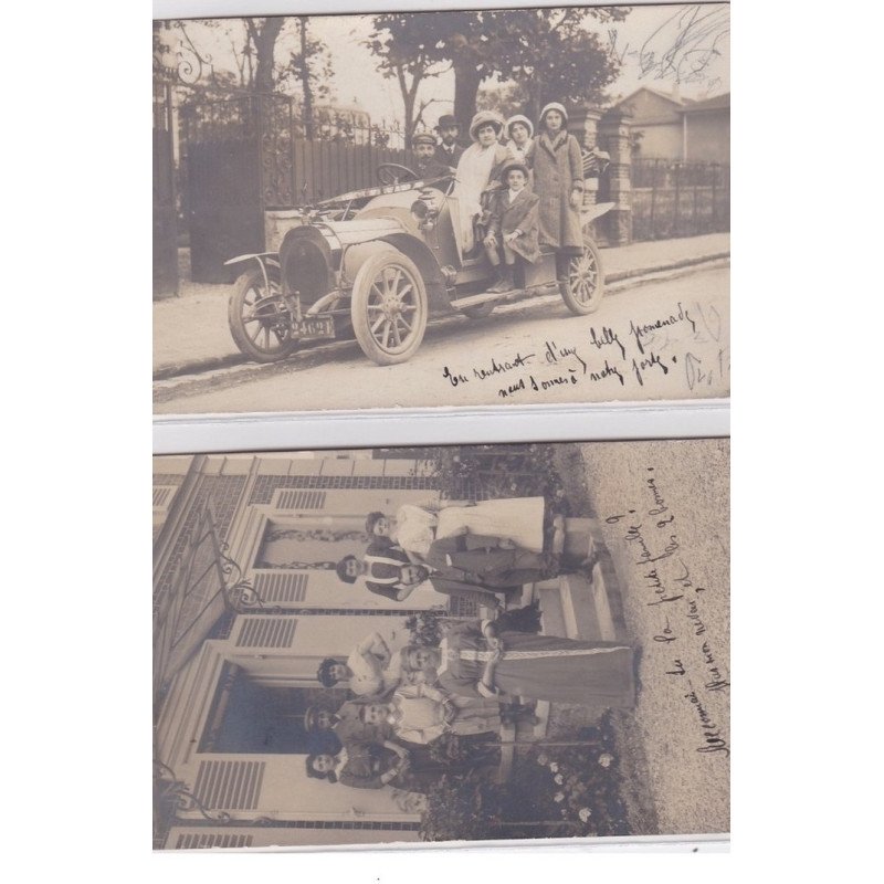 HAUTS de SEINE : rue de l'alma, voiture avec personnages 2CPA - tres bon etat