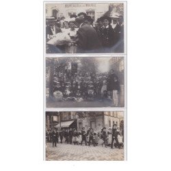 LA GARENNE COLOMBES : fete, ""les joyeux lapins"", breton, 3 CPA, bureau de la mairie - etat