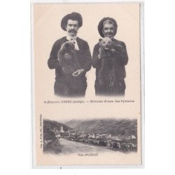 USTOU : eleveurs d'ours des pyrénées, vue d'ustou - tres bon etat