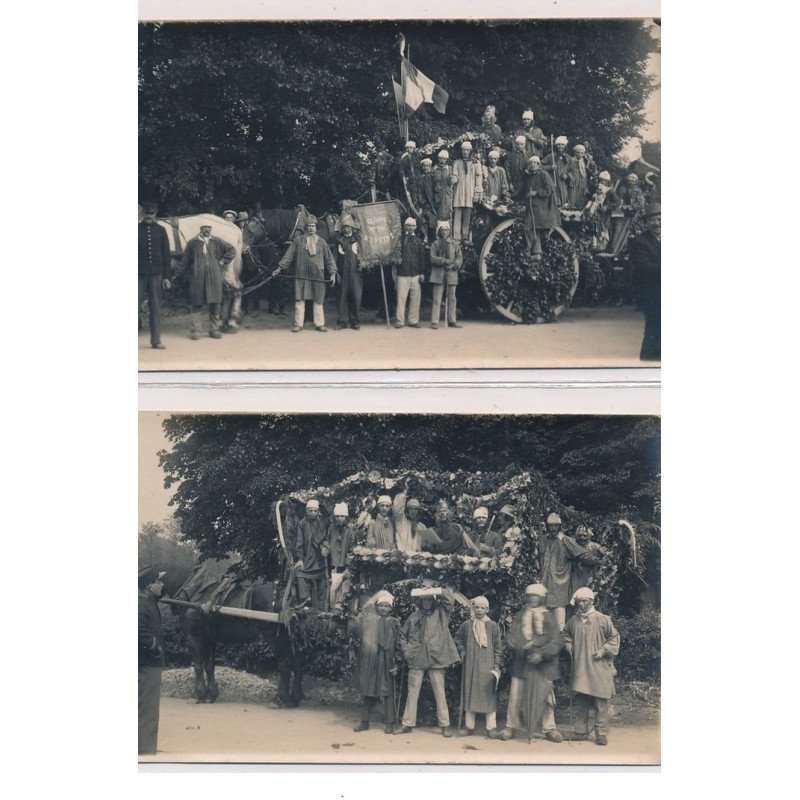 YVETOT : char du roi d'yvetot 2 CPA - tres bon etat