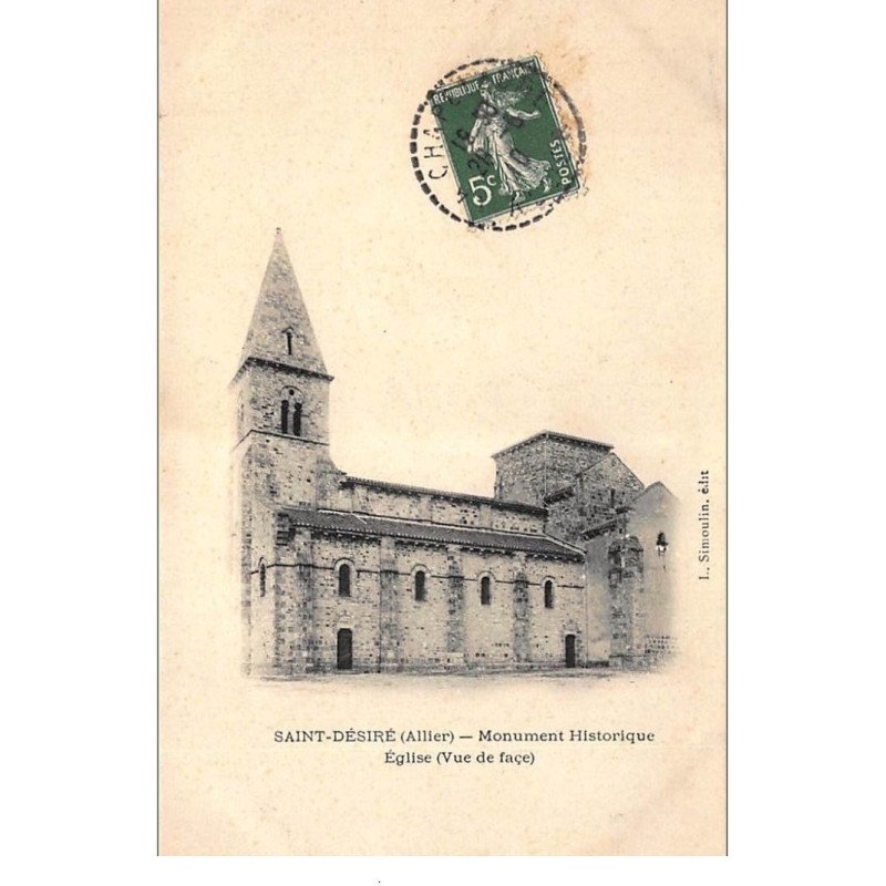 SAINT-DESIRE : monument historique eglise (vue de face) - tres bon etat