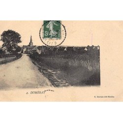 DOMERAT : vue du village pris de loin, eglise - tres bon etat