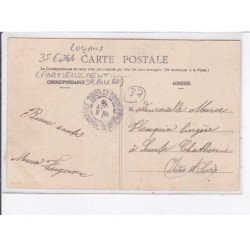 LOUANS: la gare, chemin de fer départemental 1889 (partiellement décollée) - état