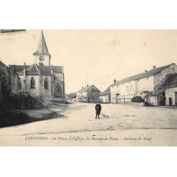 LEFFONDS : la place l'eglise le bureau de poste - etat