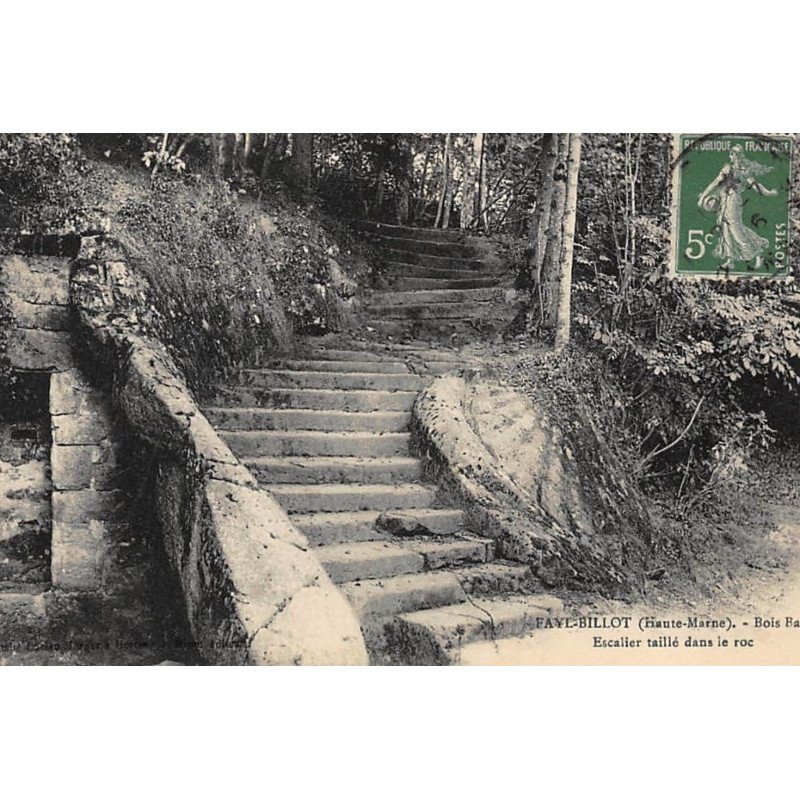 FAYL-BILLOT : bois banal escalier taillé dans le roc - tres bon etat