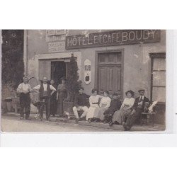 SAINT CERE ? : carte photo de l'hotel et café BOUDY ( draps de l'usine de SOULHOL) - très bon état