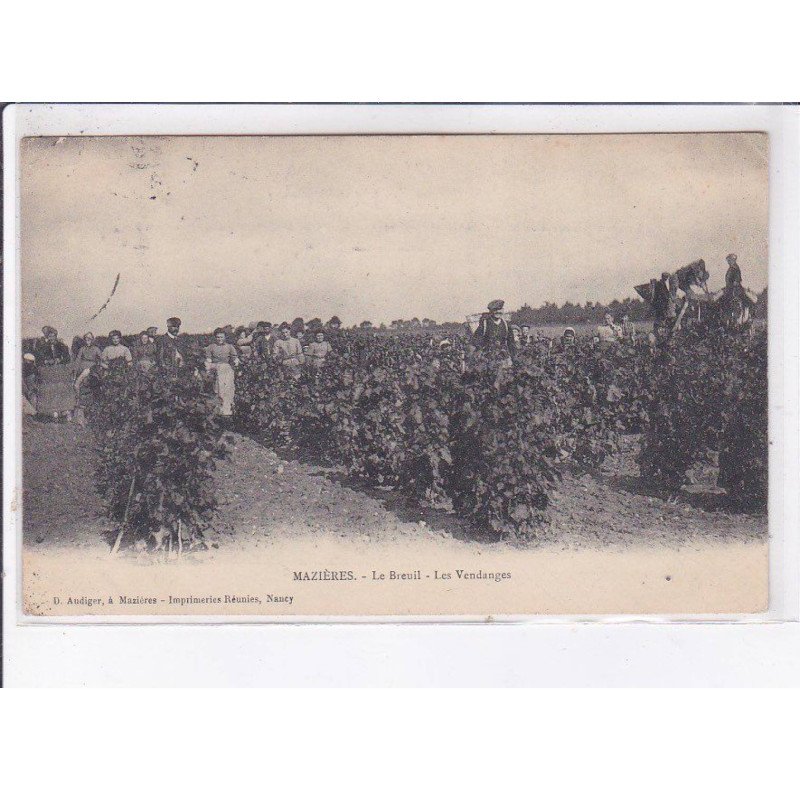 MAZIERES: le breuil, les vendanges - état