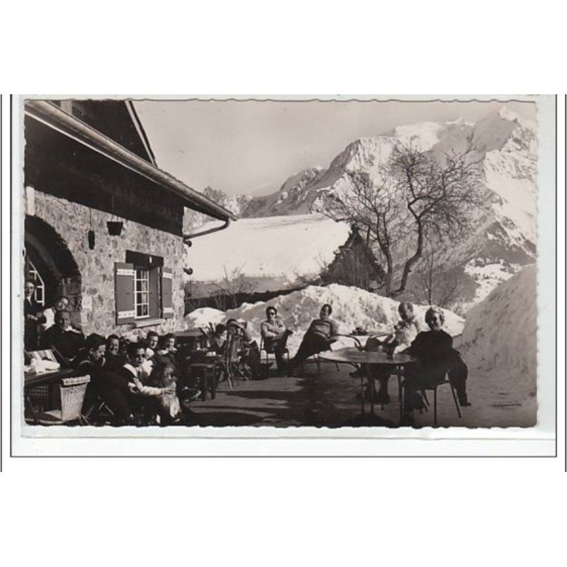 LES BETTEX : 1400 m. - la terrasse du """"chalet Rémy"""" et le mont Blanc (4810 m.) - très bon état