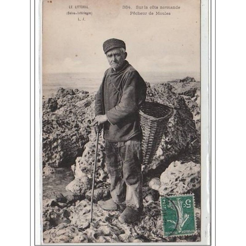 Sur la Côte Normande - TYPE NORMAND - Pêcheur de moules - très bon état