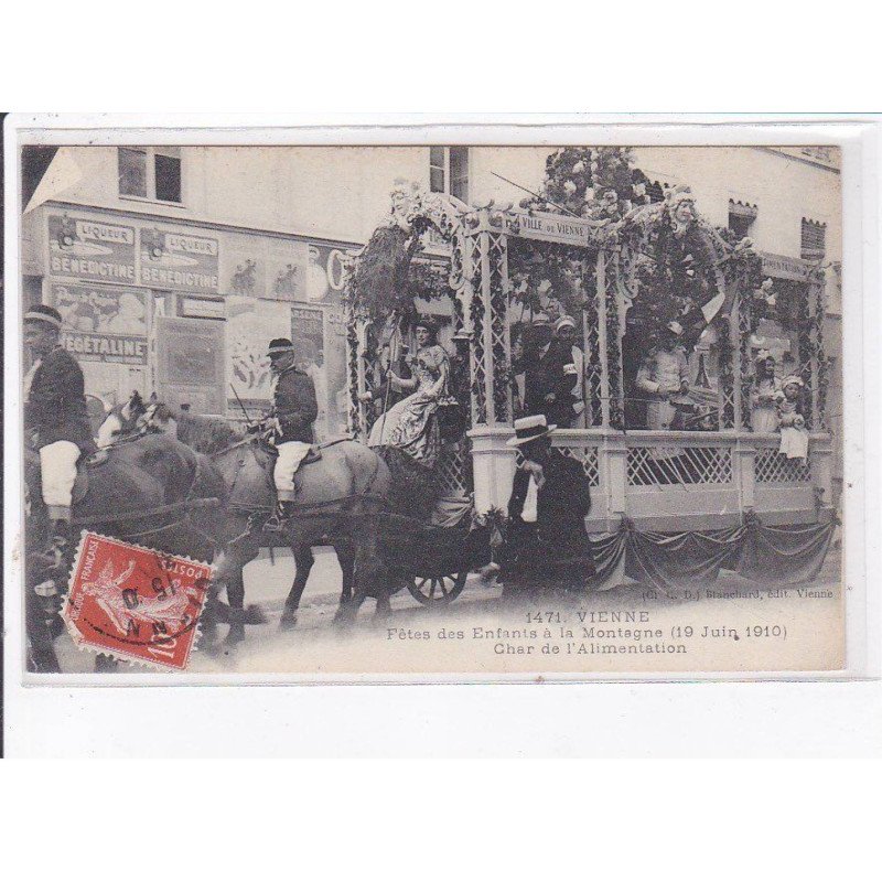 VIENNE: fêtes des enfants à la montagne 1910, char de l'alimentation - très bon état