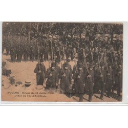 TOULON : revue du 14 juillet 1909 - défilé du 17° d'artillerie - très bon état