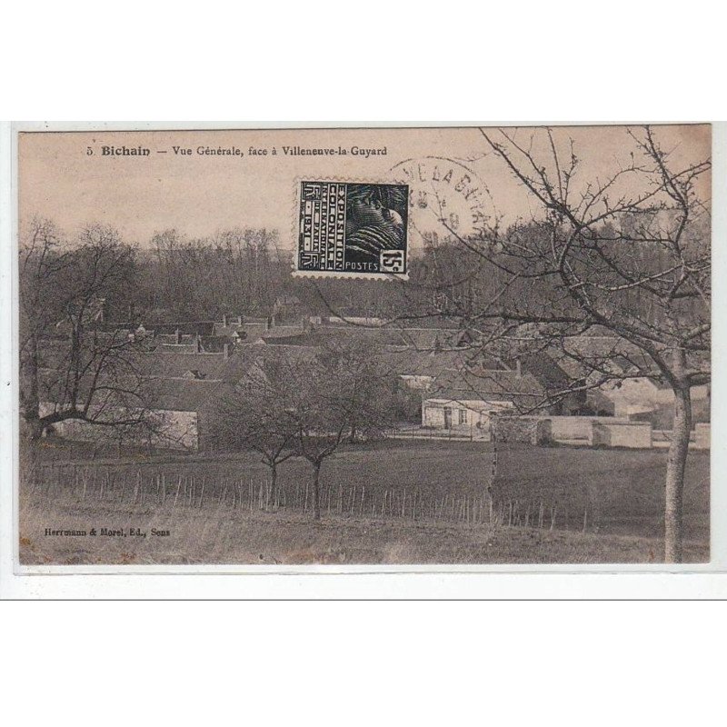 BICHAIN : vue générale, face à Villeneuve La Guyard - très bon état
